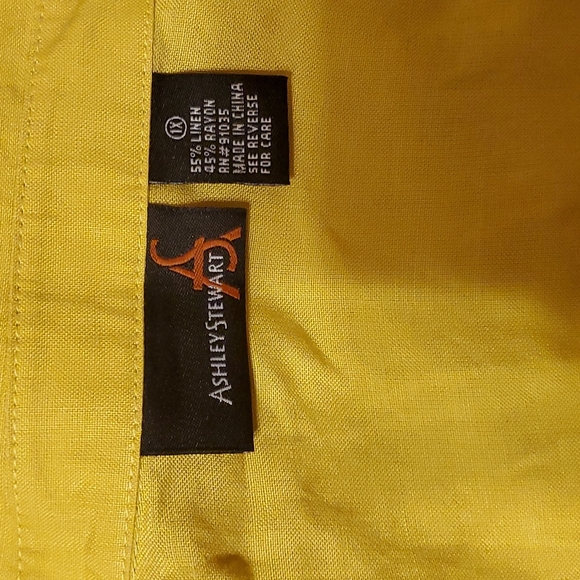 Ashley Stewart Collard Sleeveless Button up Top / Mustard yellow / IX - Picture 6 of 8